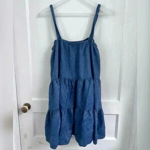 Petal + Pup Denim Chambray Tiered Dress Size 2